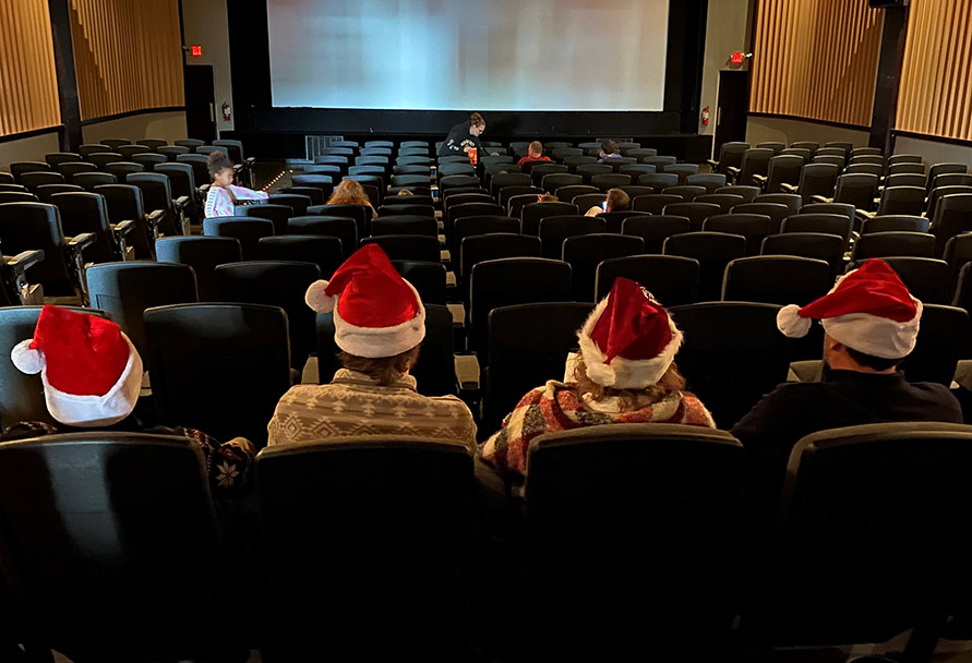 waiting in the historic move theater