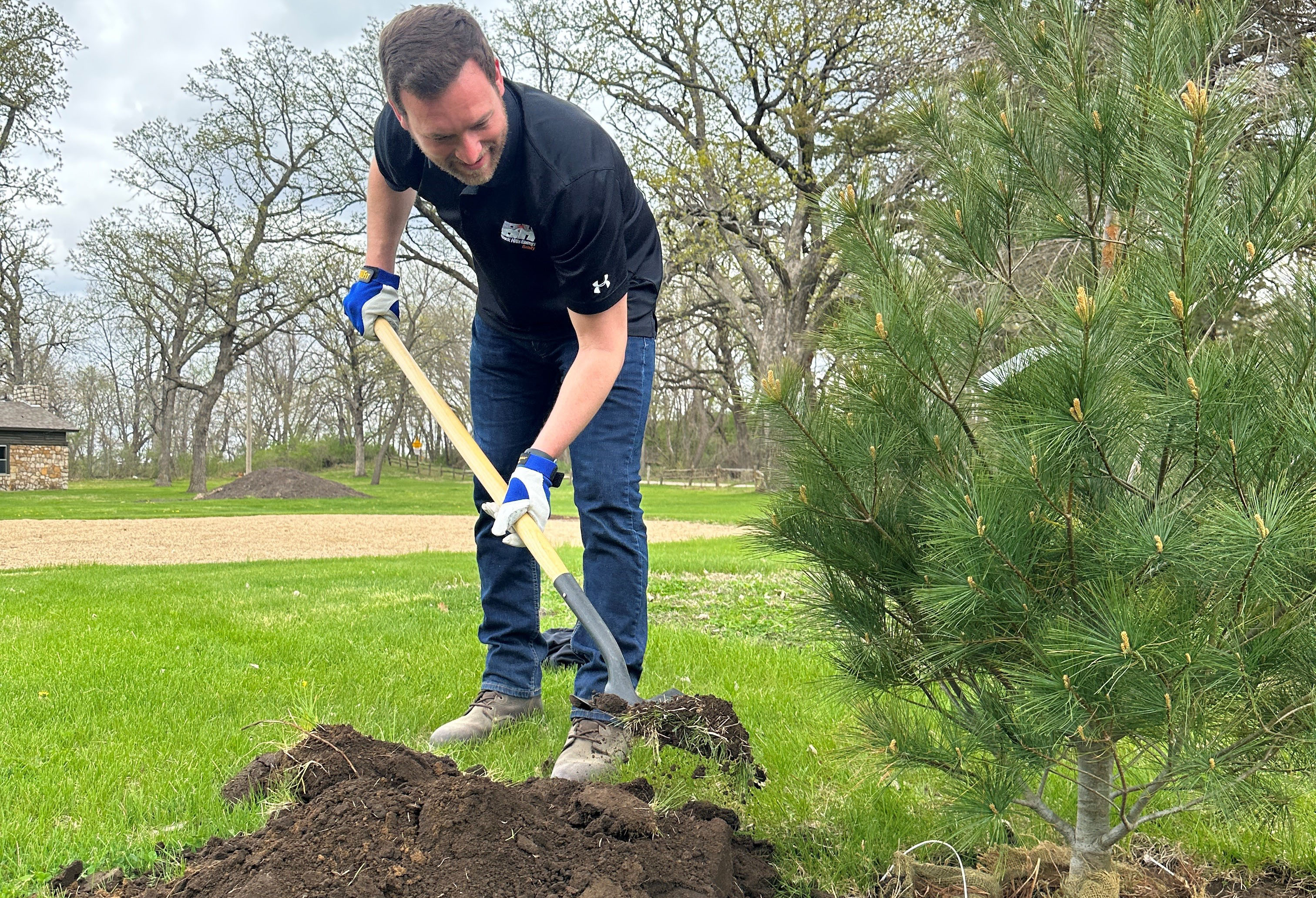 man planting tree