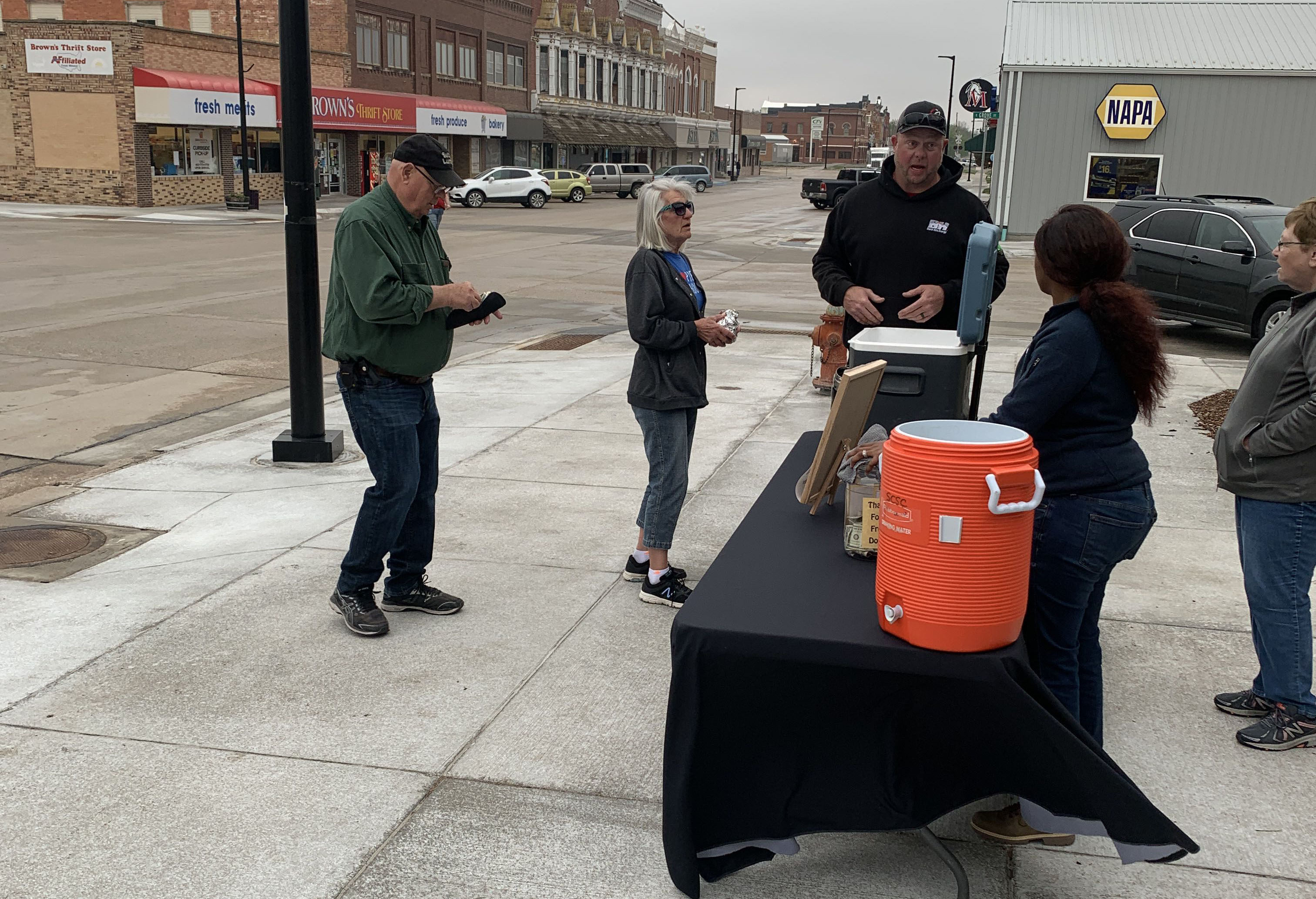 serving burritos outside