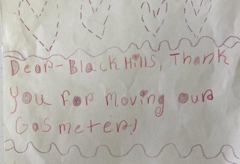 thank you note from young customer